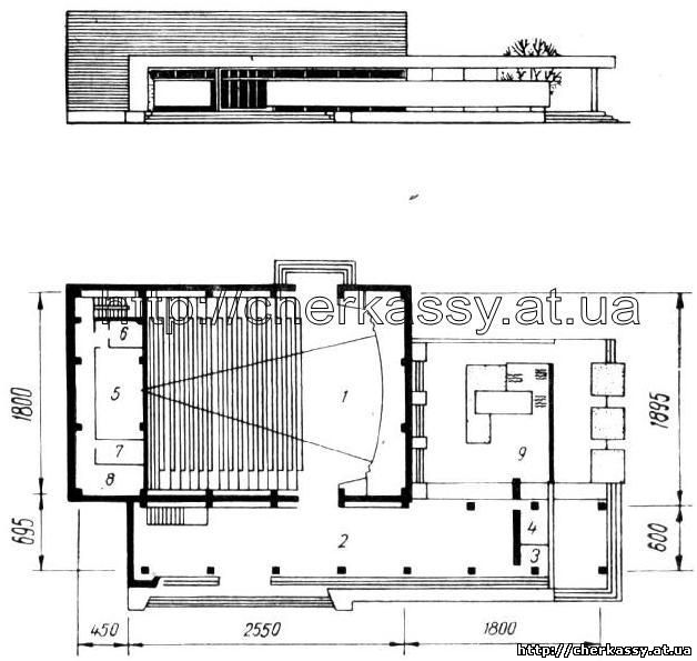 Чертеж зала кинотеатра